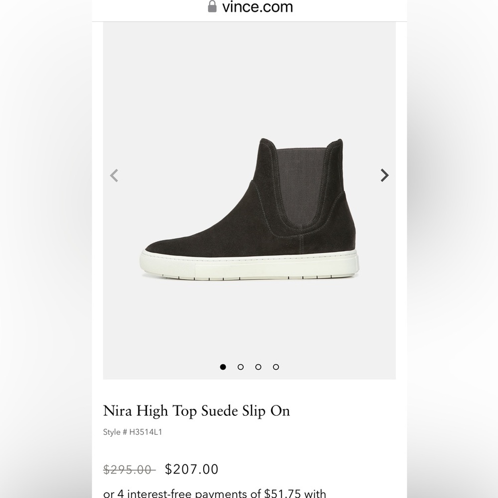 Vince pull on high top suede sneakers